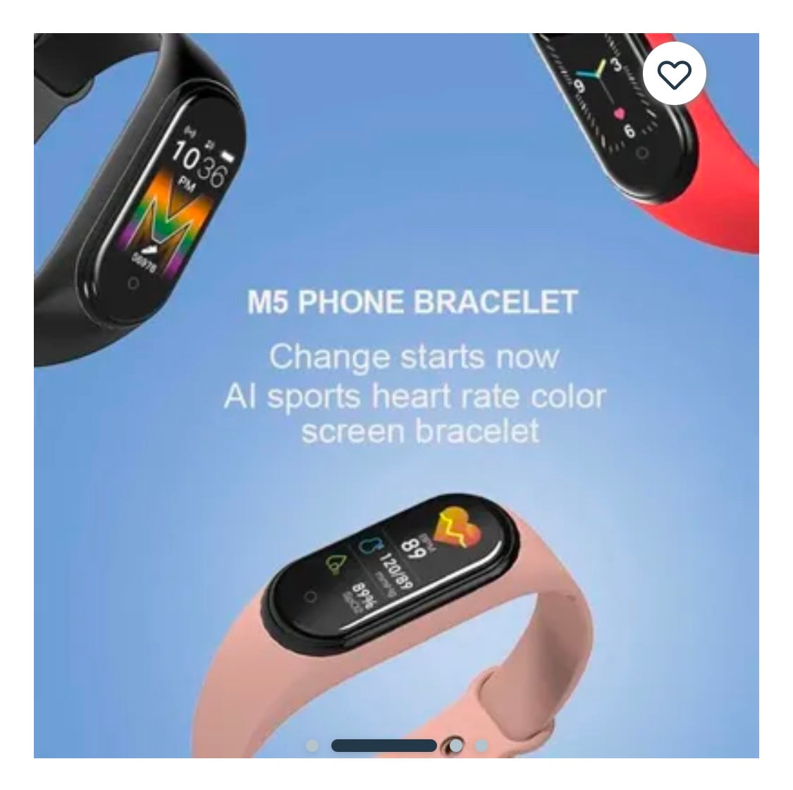 Montre connectée Sport/Santé M5 iOS/Androïd noire -5.000F