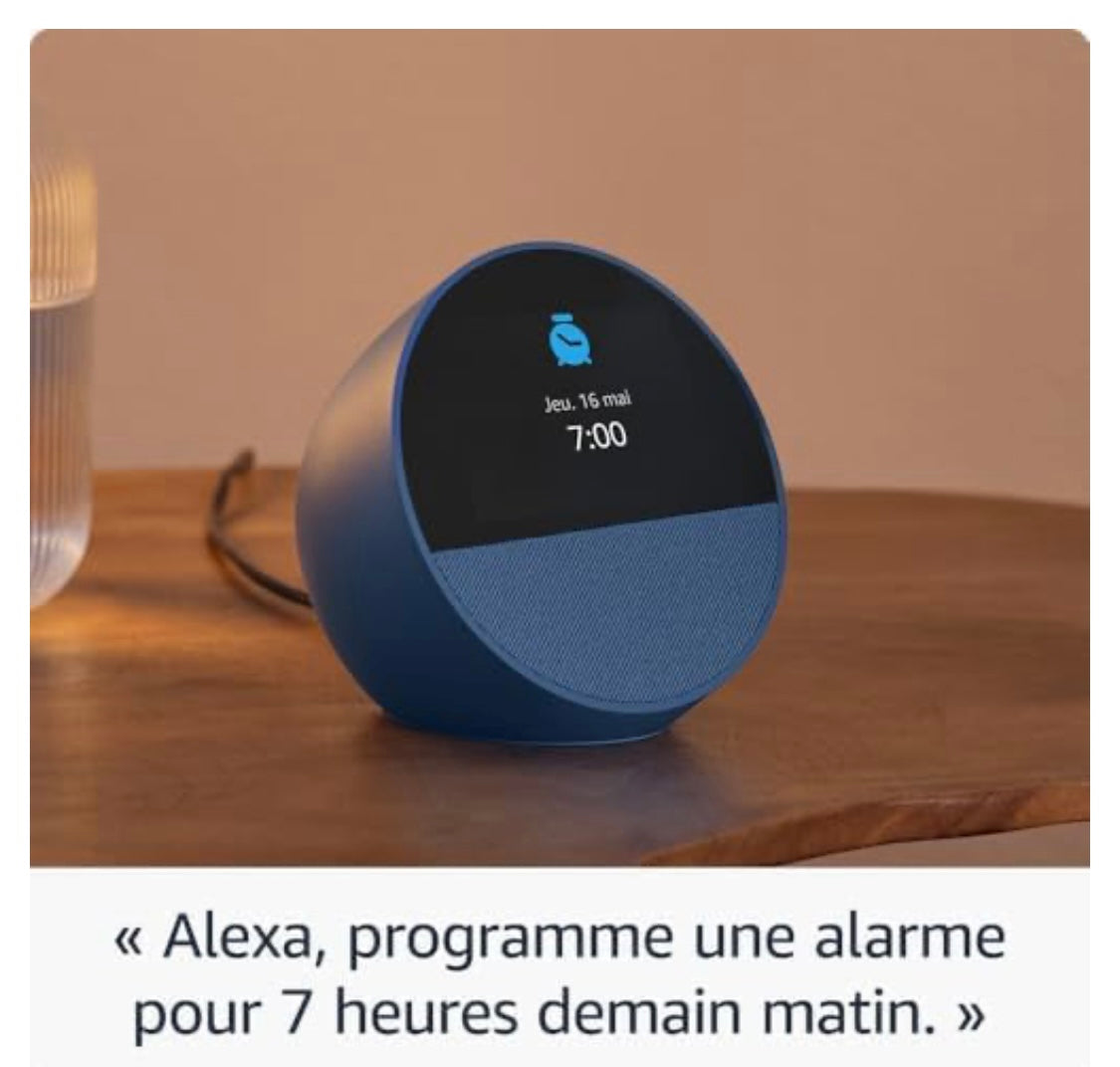 Echo Spot Réveil/Enceinte Connecté Bleu avec Alexa -20.000F