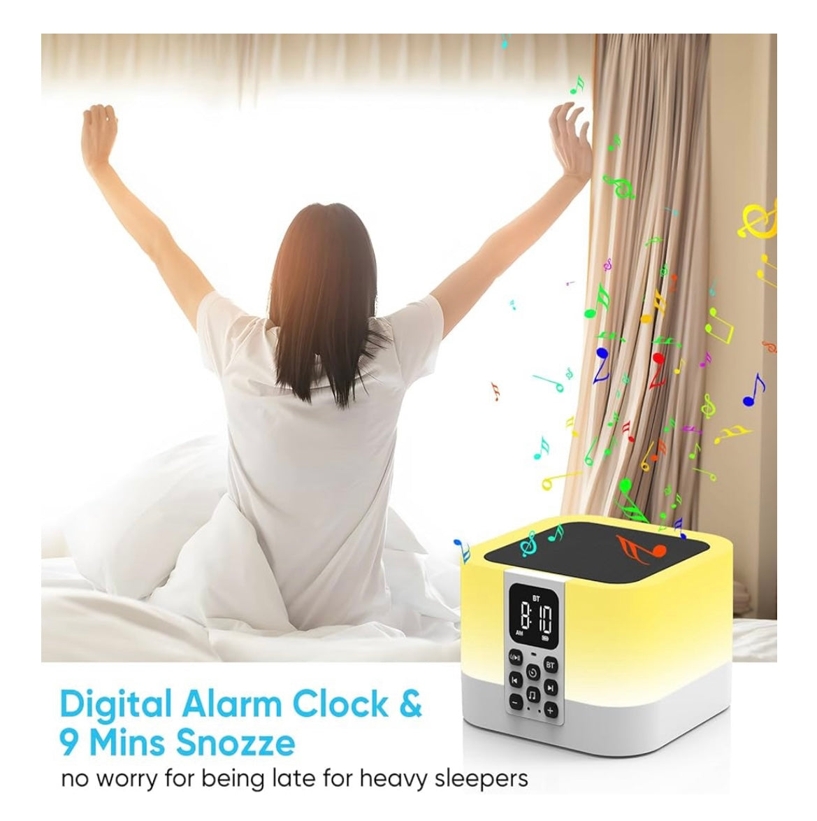 Enceinte Bluetooth 6 en 1 Réveil MP3 Lampe chevet -5.000F