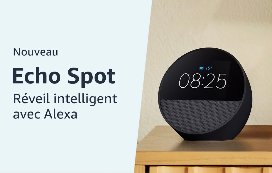 Echo Spot Réveil/Enceinte Connecté Bleu avec Alexa -20.000F