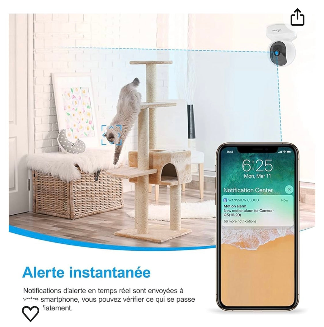 Caméra IP de Surveillance Wi-Fi wireless -19.900 F