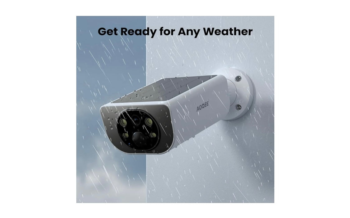 Aoqee pack 2 Caméras Wifi de surveillance extérieure 2K sur batterie Panneau Solaire intégré iOS/Androïd -20.000F