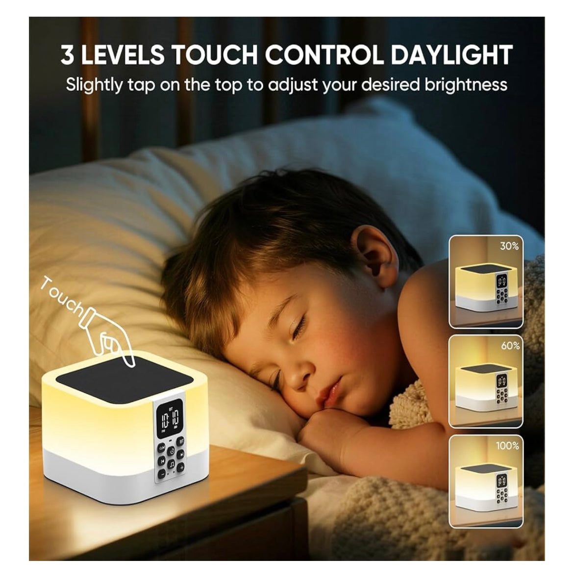 Enceinte Bluetooth 6 en 1 Réveil MP3 Lampe chevet -5.000F