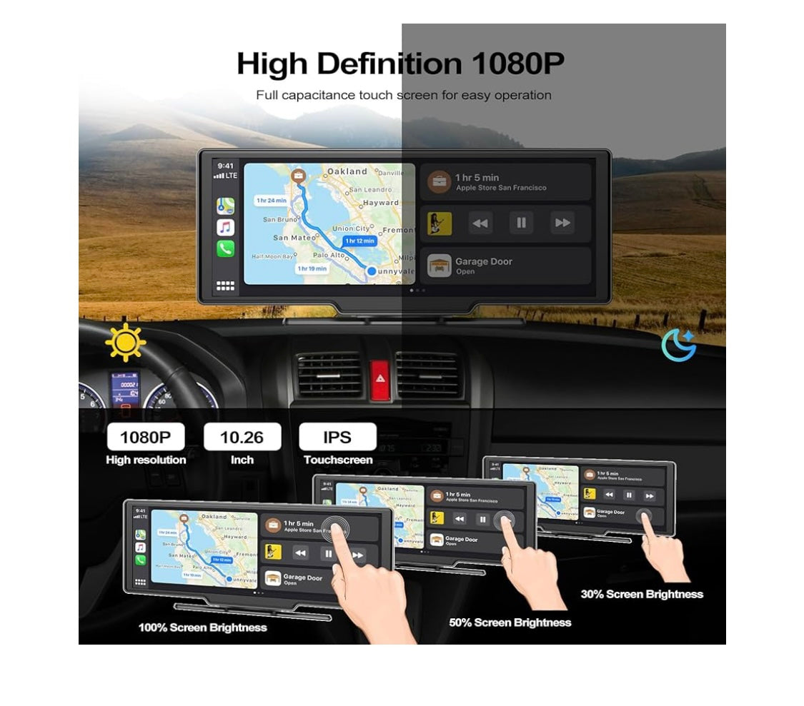 CarPlay/Android auto écran 10’ wireless