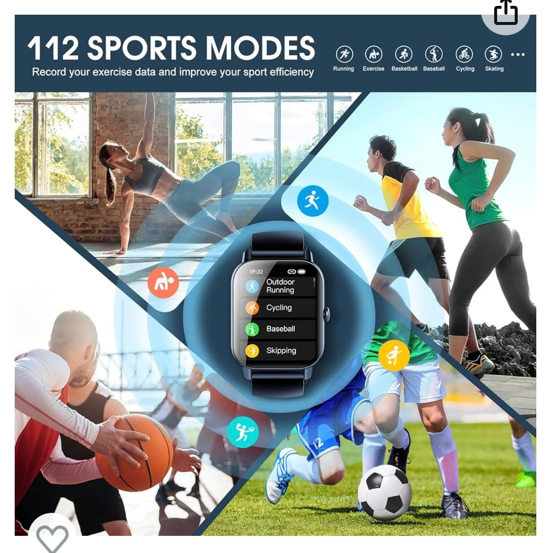 Montre Connectée Sport/Santé iOS/Androïd bleue -10.000F