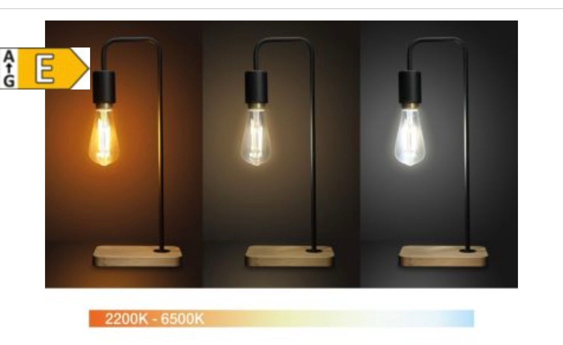 Essentiel B Ampoule connectée 800 lumens White Edison à Filaments Wifi iOS/Androïd E27 -5.000F