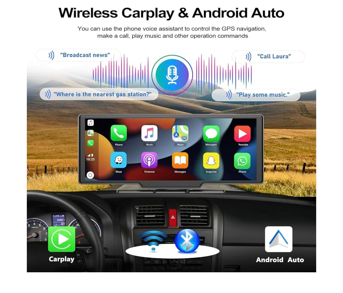 CarPlay/Android auto écran 10’ wireless