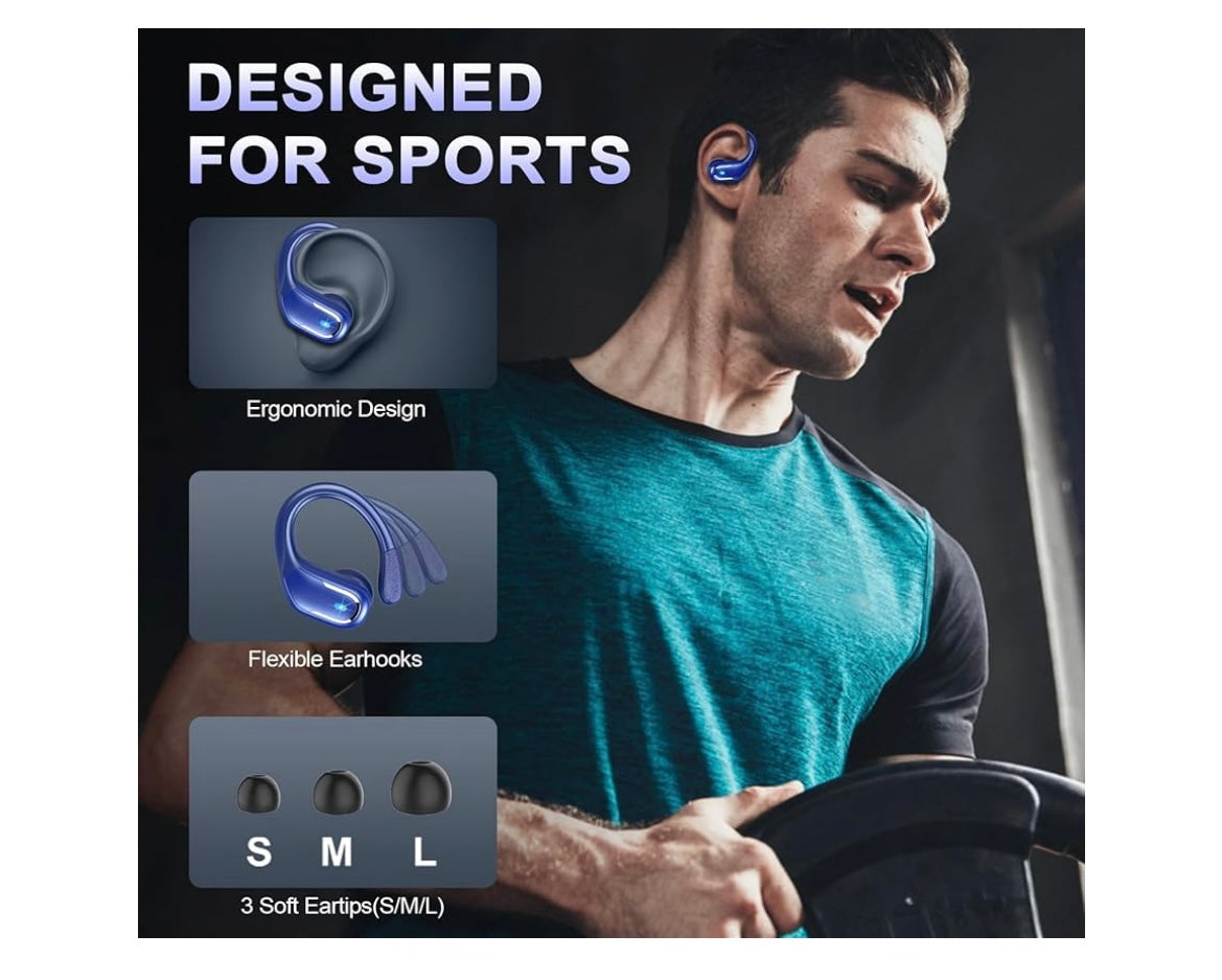 Oreillette sans fil Bluetooth 5.4 bleu «Design Sport» -5.000F