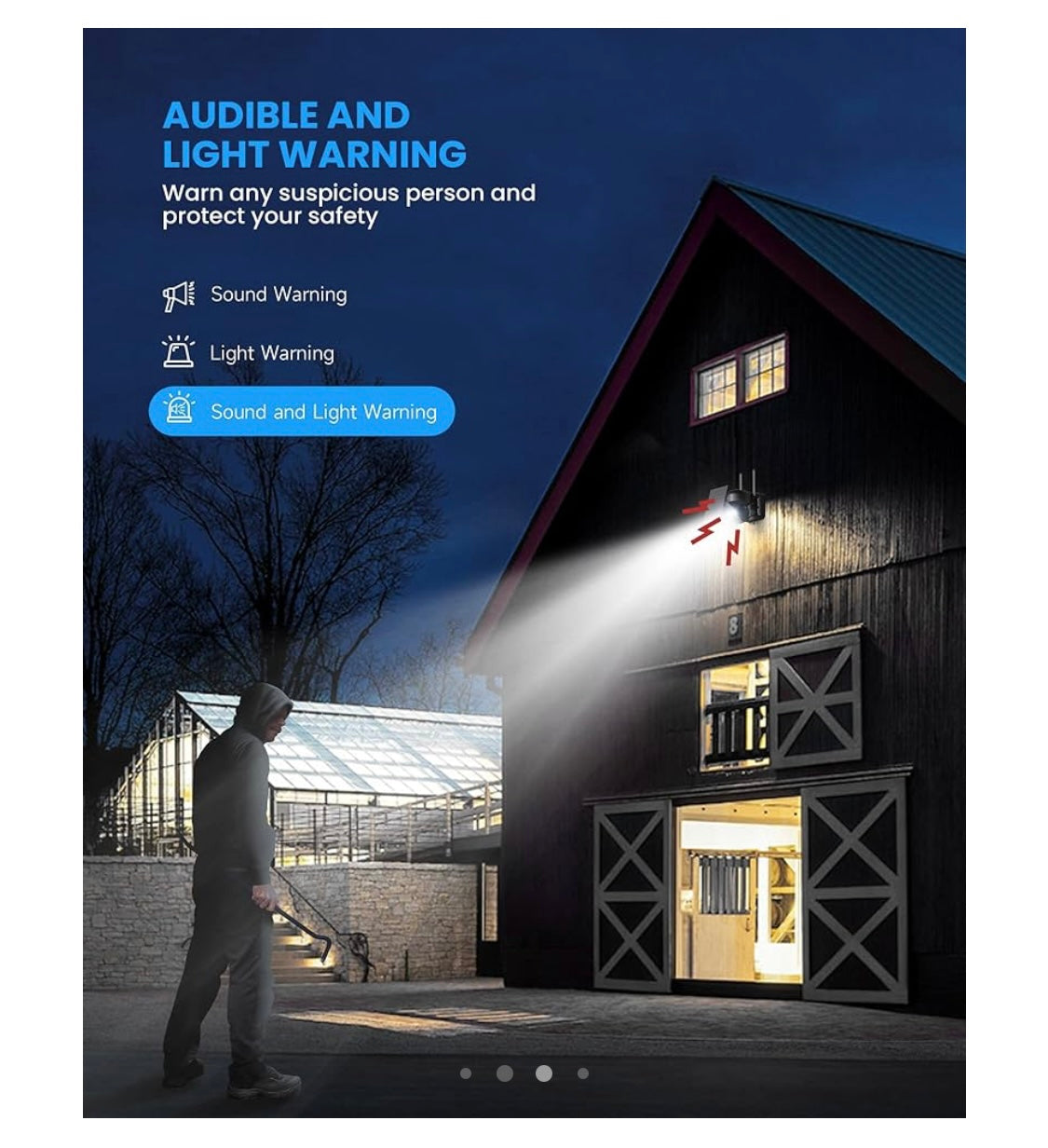 Hooise Caméra Wifi de surveillance extérieure 2K avec panneau solaire iOS/Androïd -10.000F