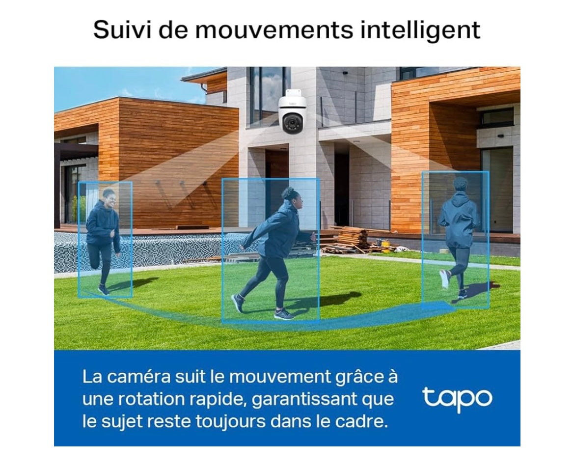 Tapo Caméra Wifi de surveillance extérieure motorisée 1080P 360 iOS/Androïd -5.000F