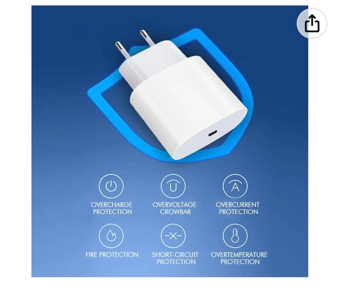 2 Chargeurs secteur Quick charge 30w Usb C (pack 2)  -5.000 F