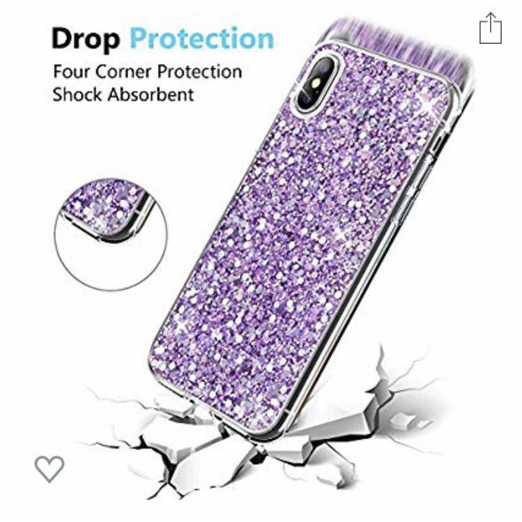 Coque en Silicone Violet + Strass iPhone X/XS -33% - GEO Gabon Shop Online