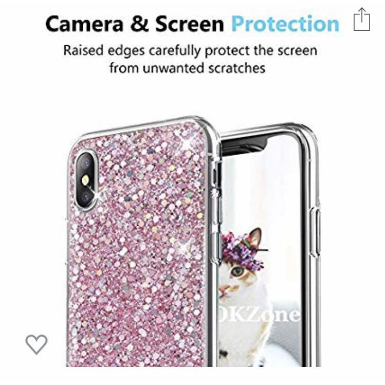 Coque en Silicone Rose + Strass iPhone X/XS -33% - GEO Gabon Shop Online