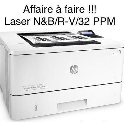 HP Laserjet Pro M402dn Ethernet + Bac 500F + Toner 26X -38% - GEO Gabon Shop Online