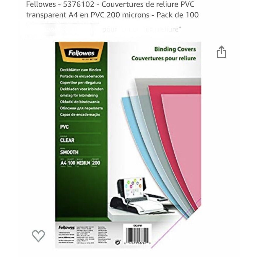 Couvertures pvc A4 Transparent 200microns paquet de 100 -20% - GEO Gabon Shop Online