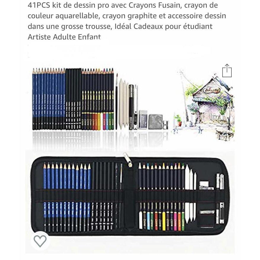 Kit d'art de crayons de dessin, stylos de dessin Outils de dessin de  peinture pour les artistes