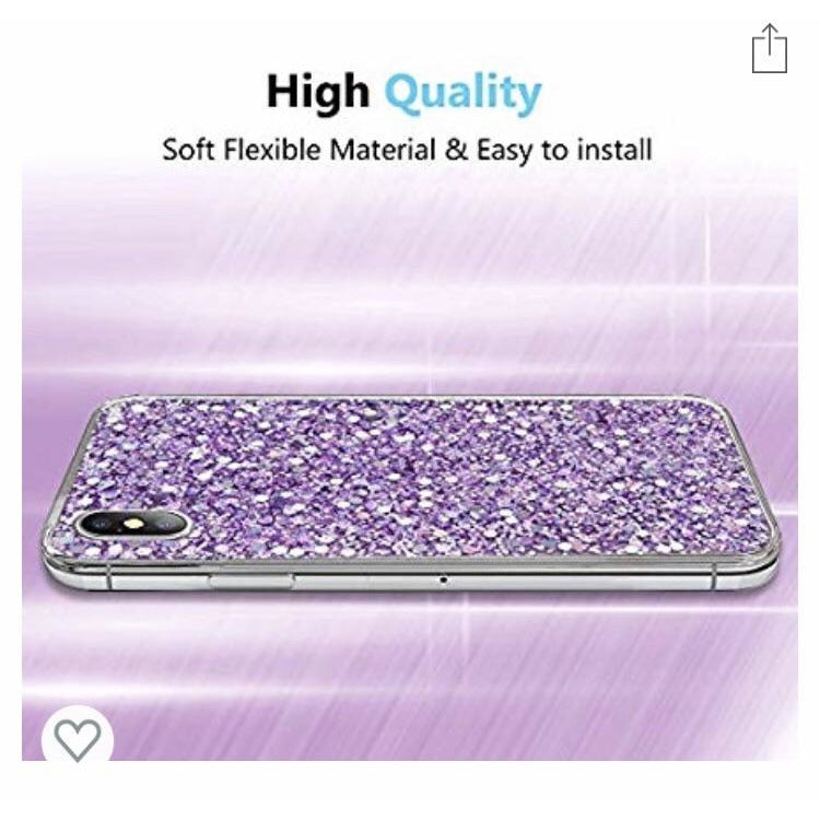 Coque en Silicone Violet + Strass iPhone X/XS -33% - GEO Gabon Shop Online