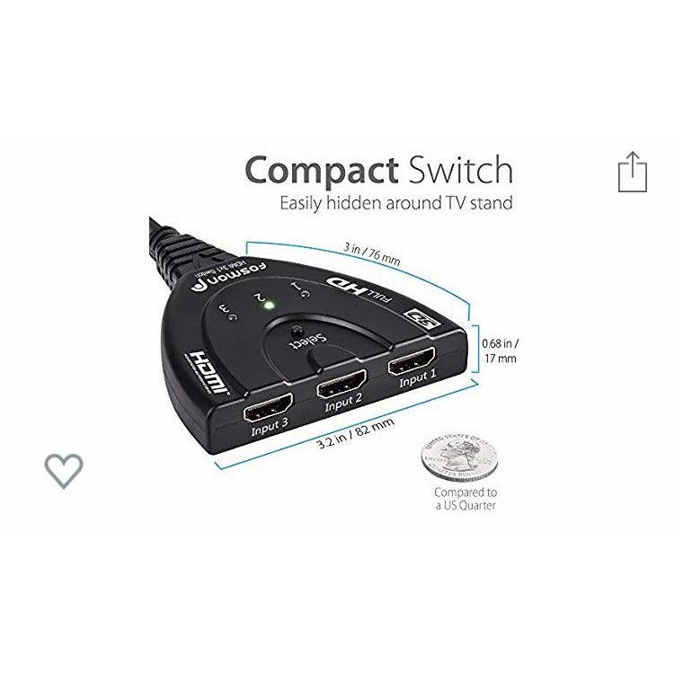 HDMI Switch 3E/1S (Câble 50cm) -40% - GEO Gabon Shop Online