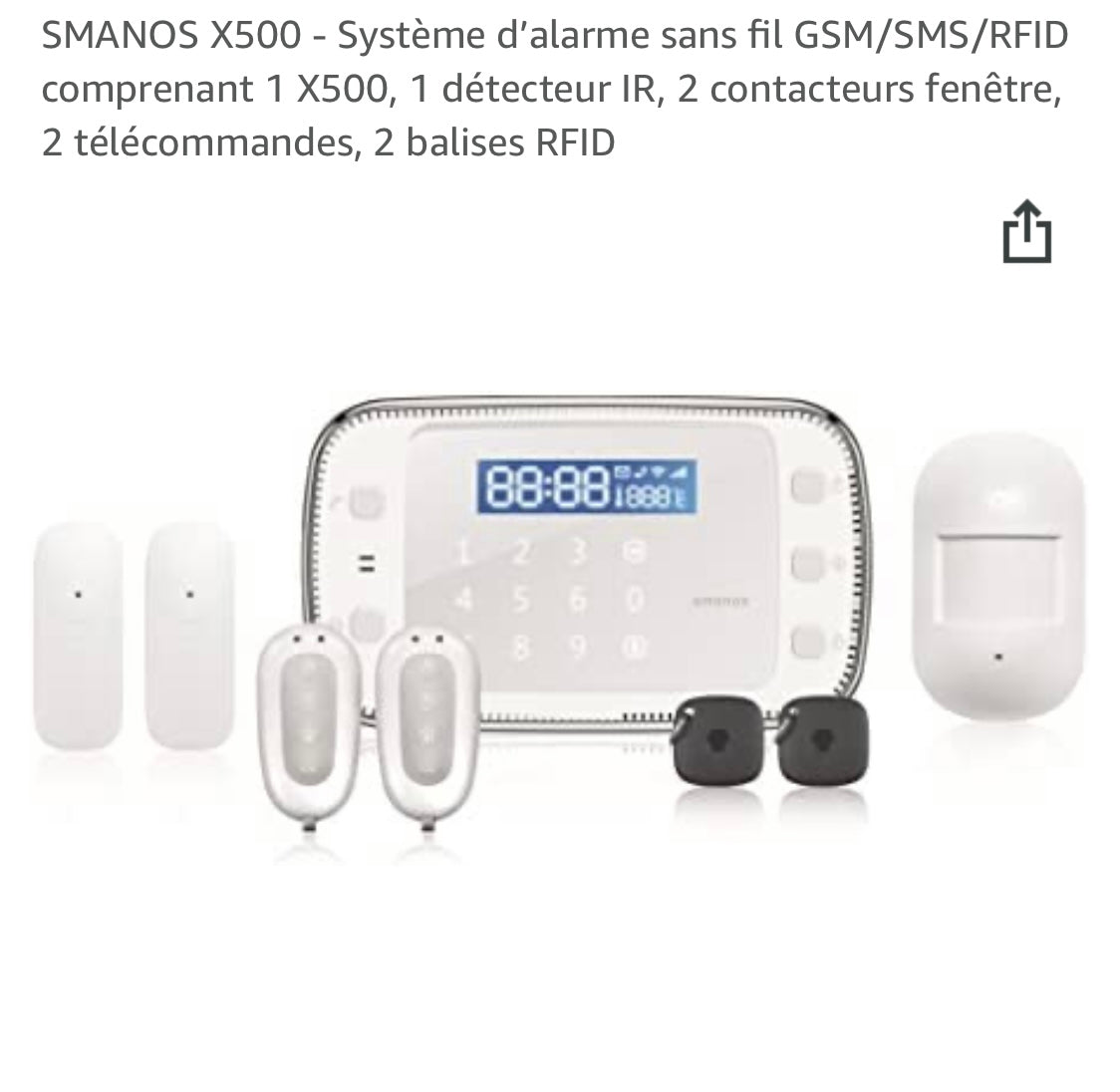 Système d’Alarme Connectée Smanos X500 (11 accessoires) -100.000F