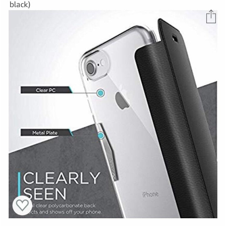 Etui Portefeuille noir Iphone 7/8 -Destockage !!! - GEO Gabon Shop Online