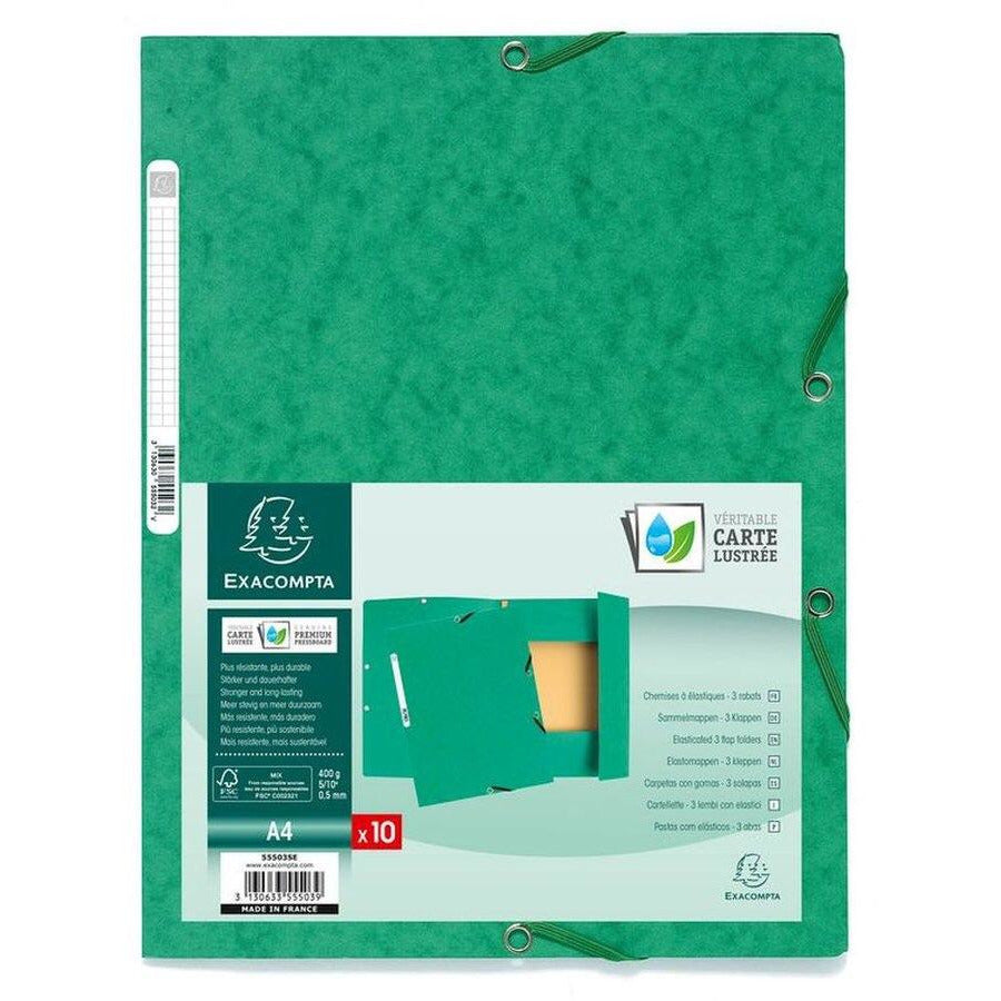 Chemises 3 rabats à élastiques vert paquet de 10 -20% - GEO Gabon Shop Online