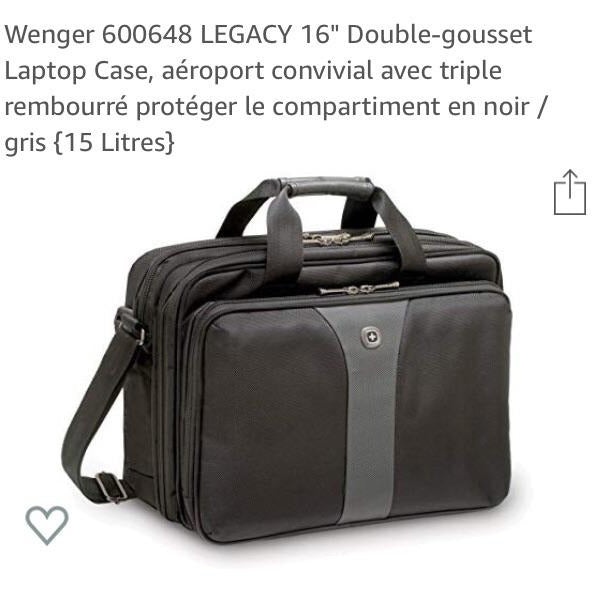 Sac Notebook WENGER Legacy 16" noir -30% - GEO Gabon Shop Online