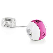 Multiprise WATT’BALL Rose/Blanc (3 secteur/2 usb) -33% - GEO Gabon Shop Online
