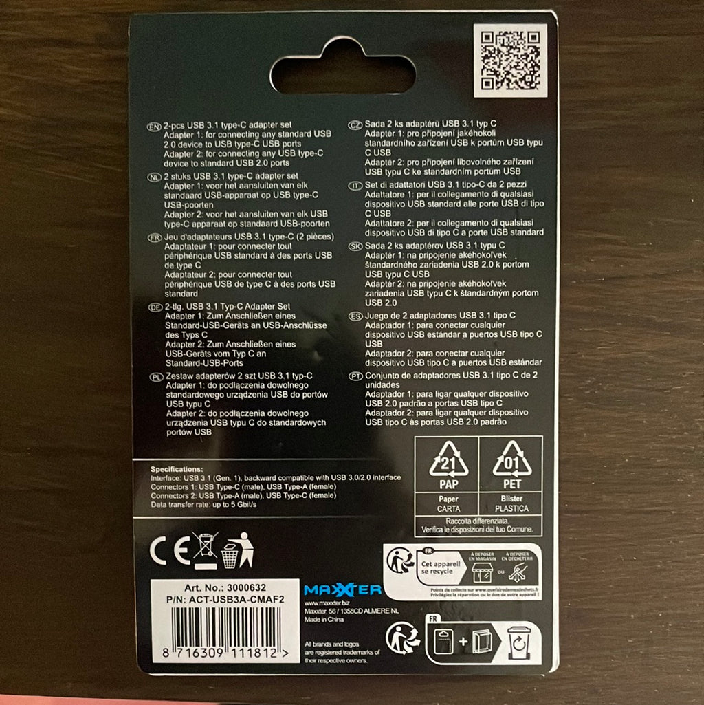 Kit Adaptateur USB <-> USB-C -2.500F