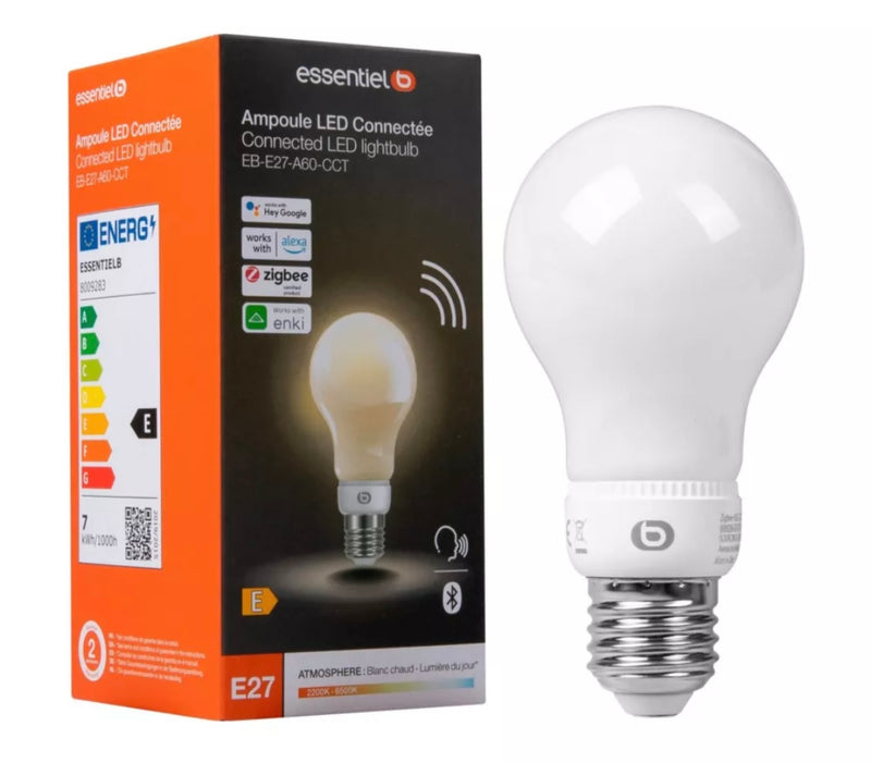 Essentiel B Ampoule connectée 800 lumens White Wifi iOS/Androïd E27 -5.000F