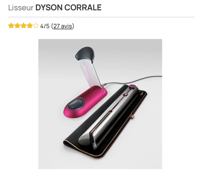 Lisseur Dyson Corrale sur batterie (Occasion comme neuf dans sa boîte d’origine)