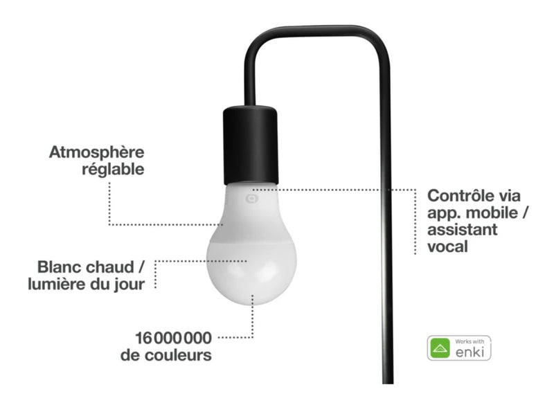 Essentiel B Ampoule connectée 800 lumens White & Color Wifi iOS/Androïd E27 -5.000F