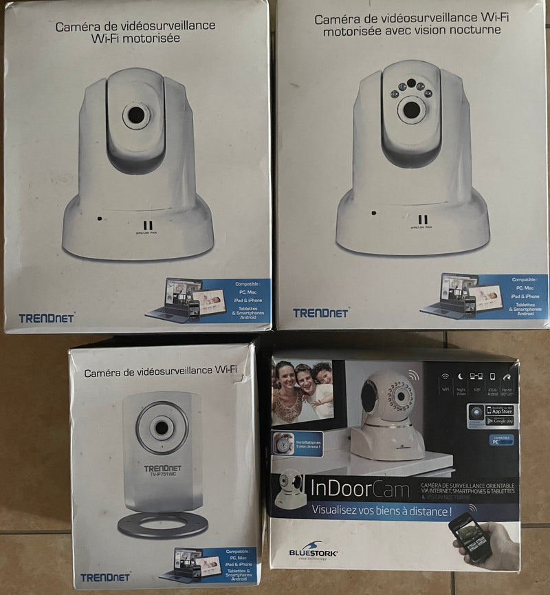 Lot de 4 Caméras IP de surveillance Wi-Fi - Destockage !!!