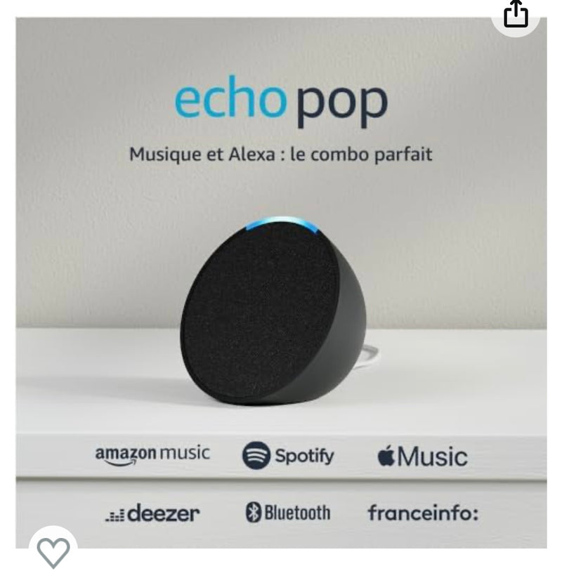 Echo Pop Enceinte Connectée Anthracite avec Alexa -20.000F