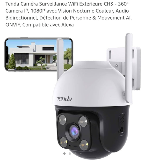 Tenda Caméra Wifi de surveillance extérieure motorisée 360 (iOS/Androïd) -10.000F