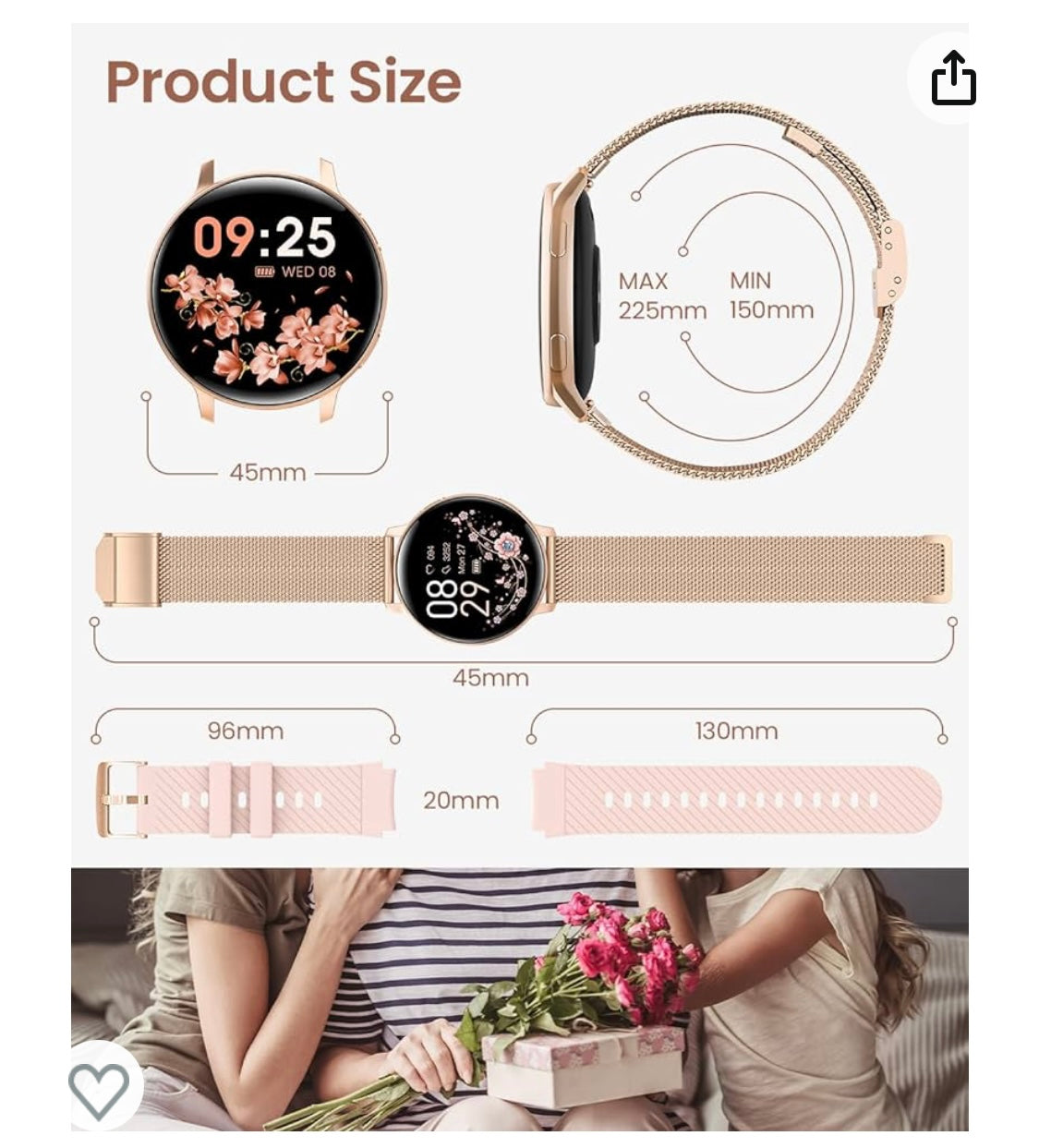 Montre Connectée Sport/Santé iOS/Androïd rose -20.000F