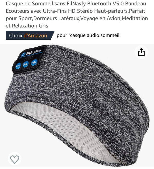 Casque sommeil et Bandeau sport Bluetooth -4.900F