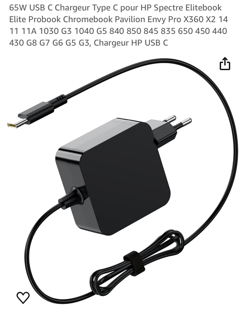 65W USB Type C Chargeur Portable Alimentation pour ASUS UX425