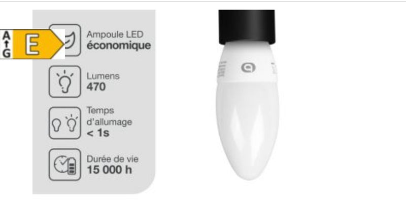 Essentiel B Ampoule connectée 470 lumens White Flamme Wifi iOS/Androïd E14 -5.000F