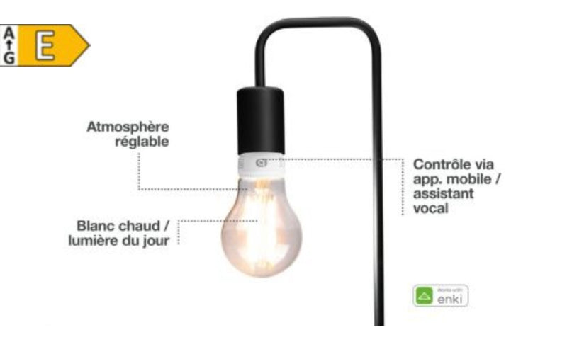 Essentiel B Ampoule connectée 800 lumens White à Filaments Wifi iOS/Androïd E27 -5.000F