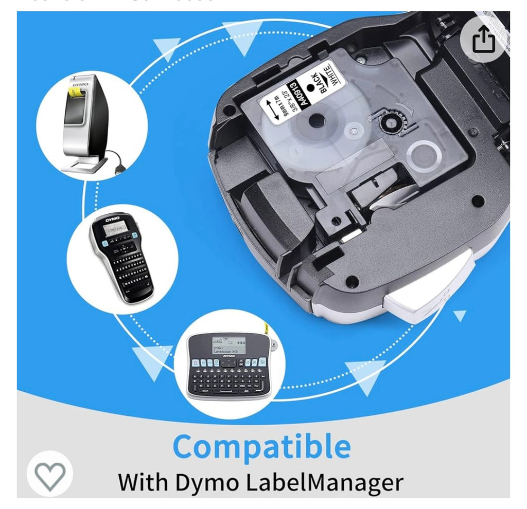 LW450 3 Rouleaux Etiquettes Plastique Noir 9mm -25%