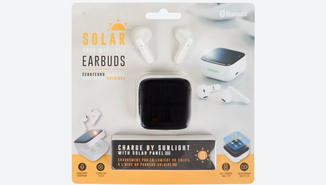 Ecouteurs solaires sans fil blancs - 5.000F