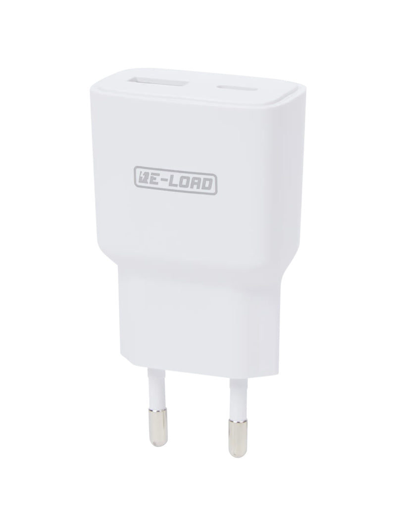 Chargeur secteur 2 ports charge 12w (Usb A/Usb C) -1.000 F