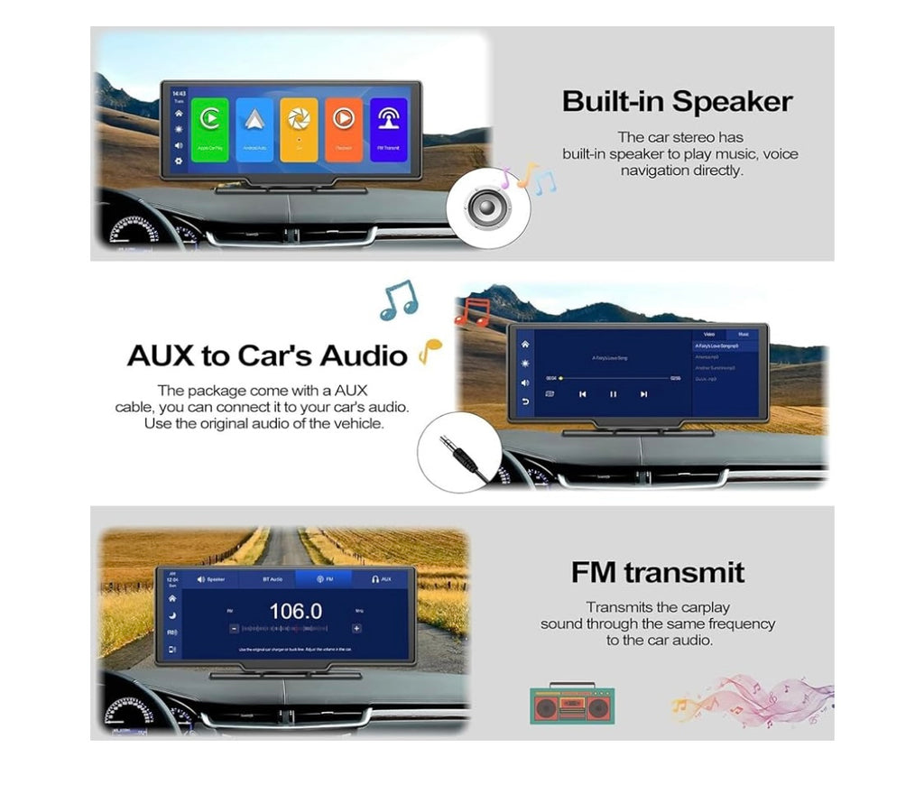 CarPlay/Android auto écran 10’ wireless