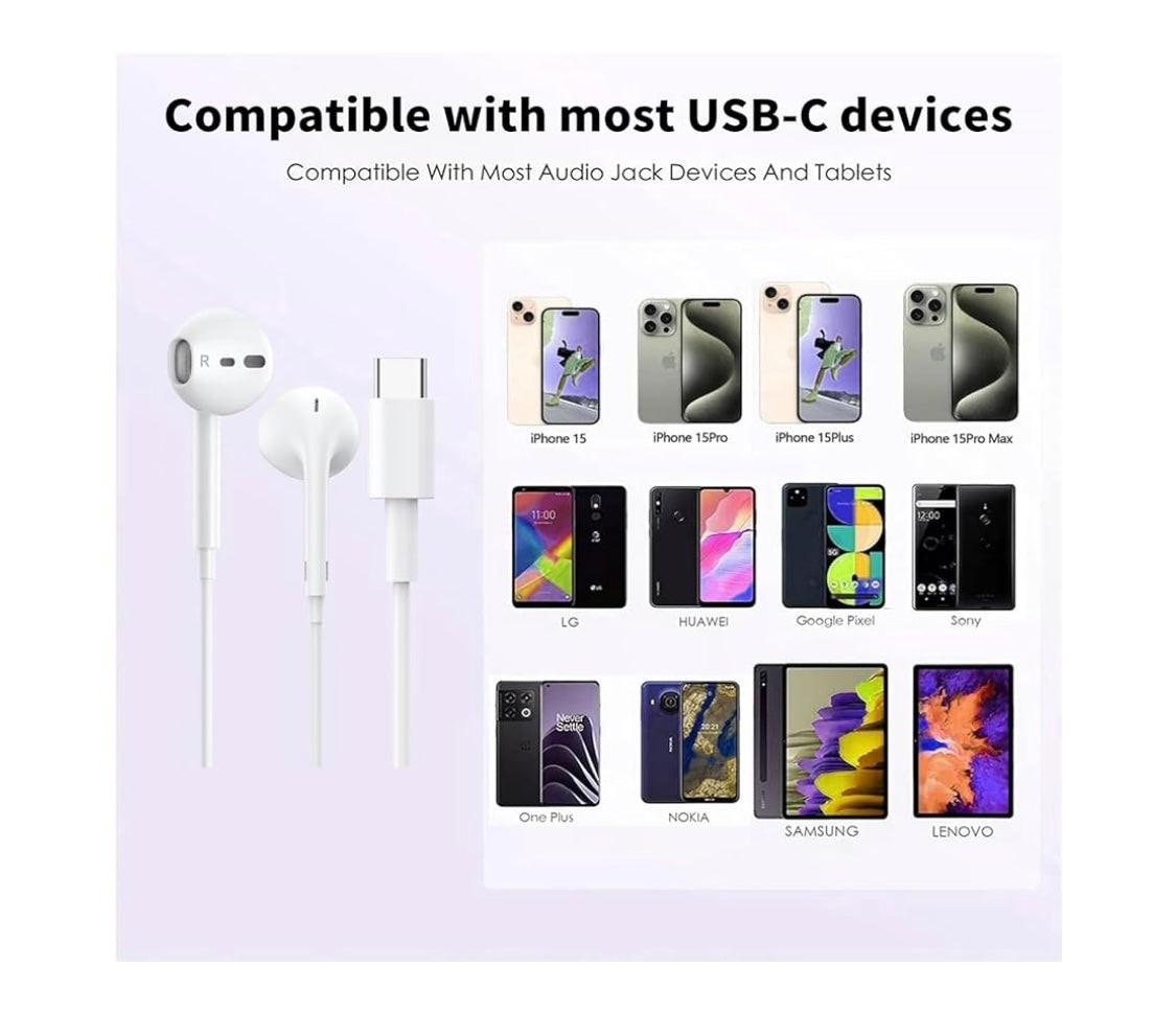Ecouteurs blancs Usb C - 3.000F
