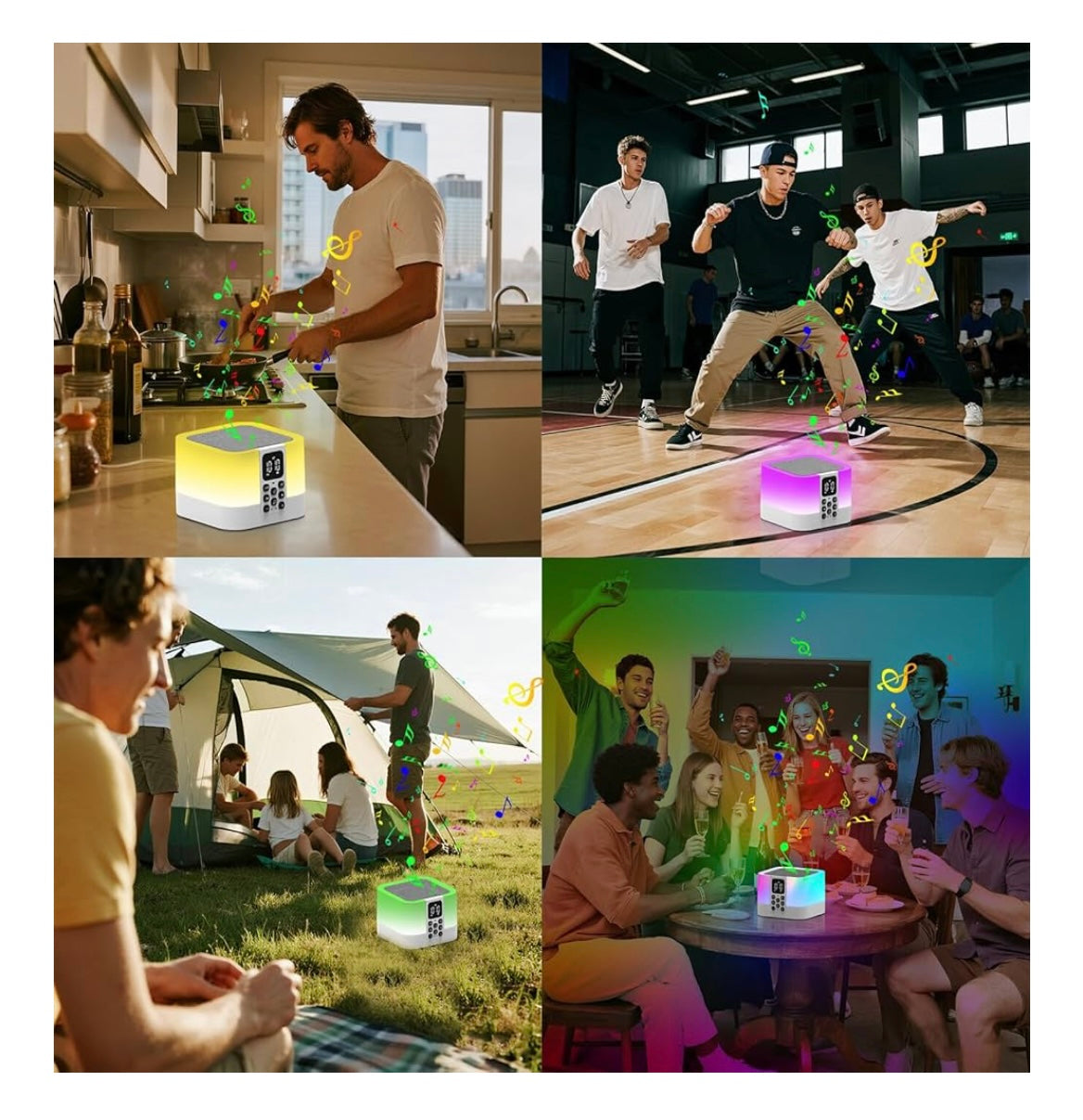 Enceinte Bluetooth 6 en 1 Réveil MP3 Lampe chevet -5.000F