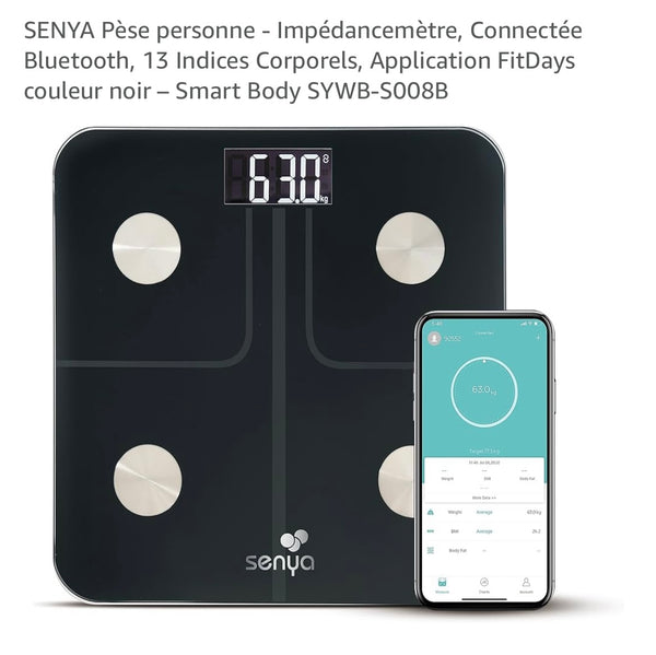 Balance Pèse-personne Connecté santé Senya -5.000F