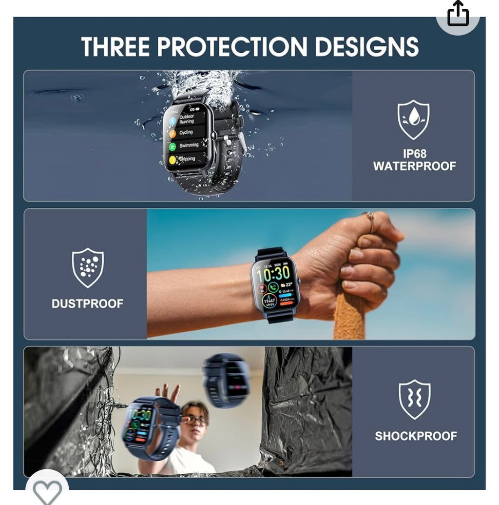 Montre Connectée Sport/Santé iOS/Androïd bleue -10.000F