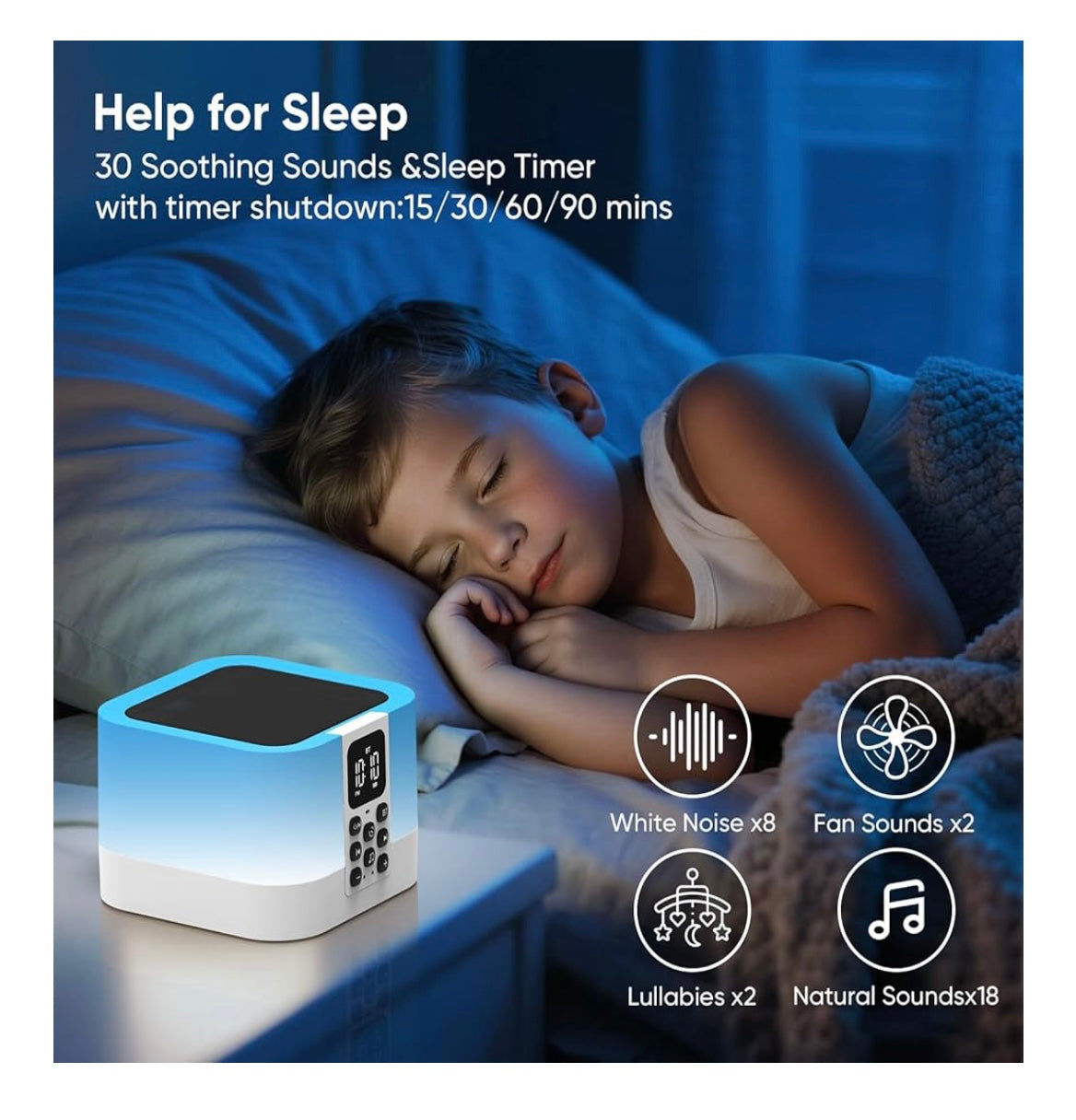 Enceinte Bluetooth 6 en 1 Réveil MP3 Lampe chevet -5.000F