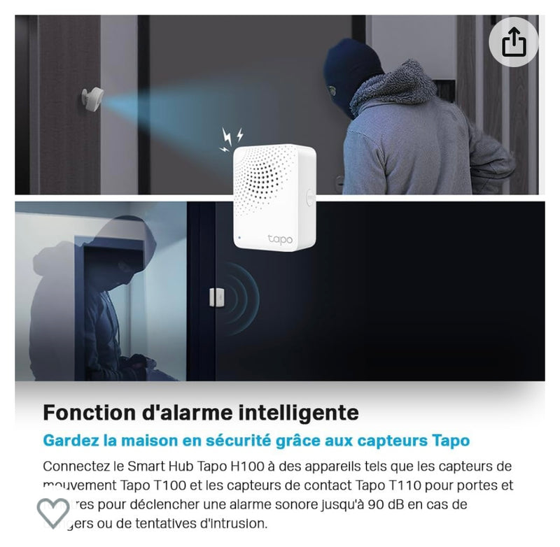 Tapo Smart Hub Wifi iOS/Androïd -4.900F