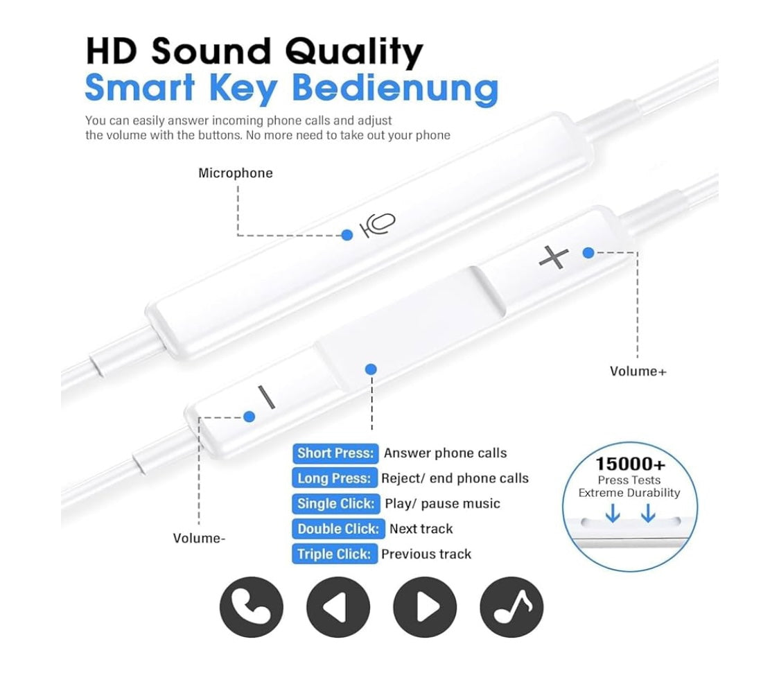 Ecouteurs blancs Usb C - 3.000F
